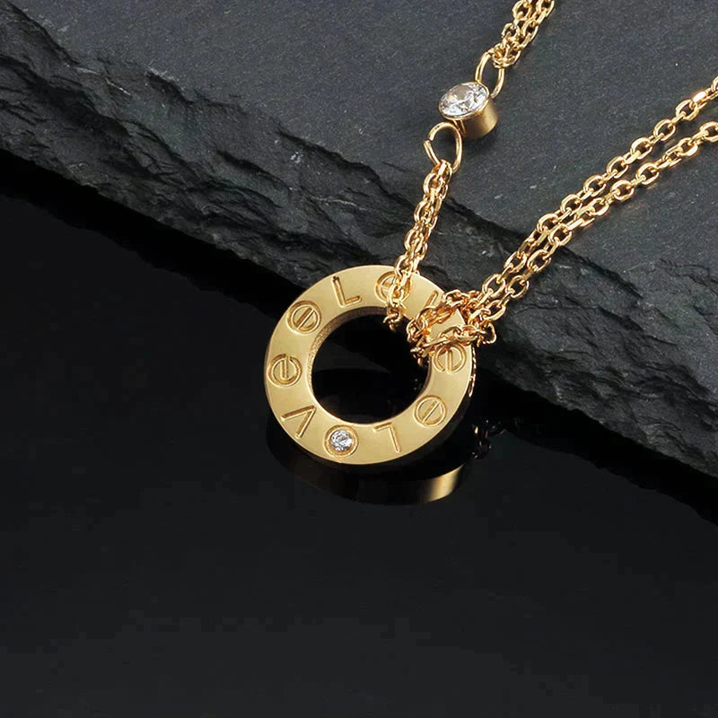 [Regalia Jewelry]LOVE NECKLACE 16MM 2 DIAMONDS