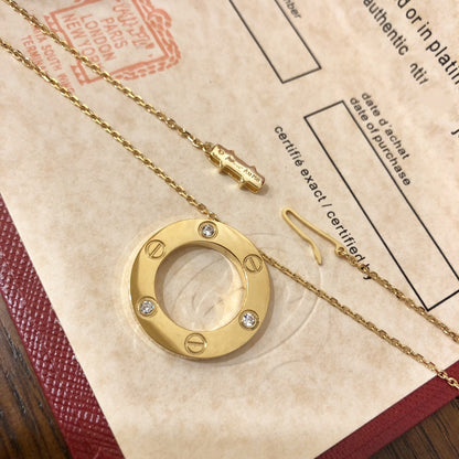 [Regalia Jewelry]LOVE NECKLACE 16MM 3 DIAMONDS