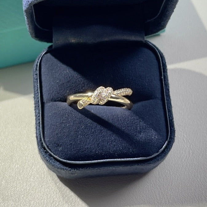 [Regalia Jewels]KNOT RING DOUBLE ROW GOLD DIAMOND