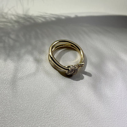 [Regalia Jewels]KNOT RING DOUBLE ROW GOLD DIAMOND