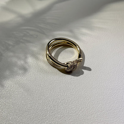 [Regalia Jewels]KNOT RING DOUBLE ROW GOLD DIAMOND