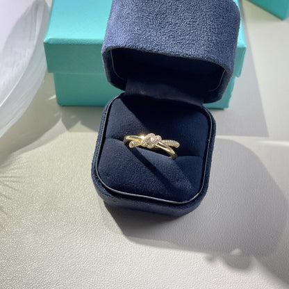 [Regalia Jewels]KNOT RING DOUBLE ROW GOLD DIAMOND