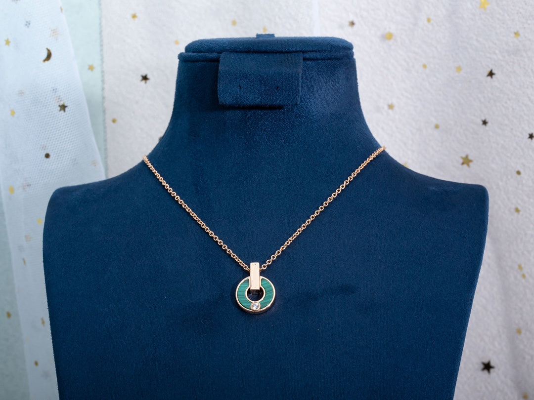 [Regalia Jewelry]GARI NECKLACE PINK GOLD MALACHITE