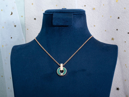 [Regalia Jewelry]GARI NECKLACE PINK GOLD MALACHITE