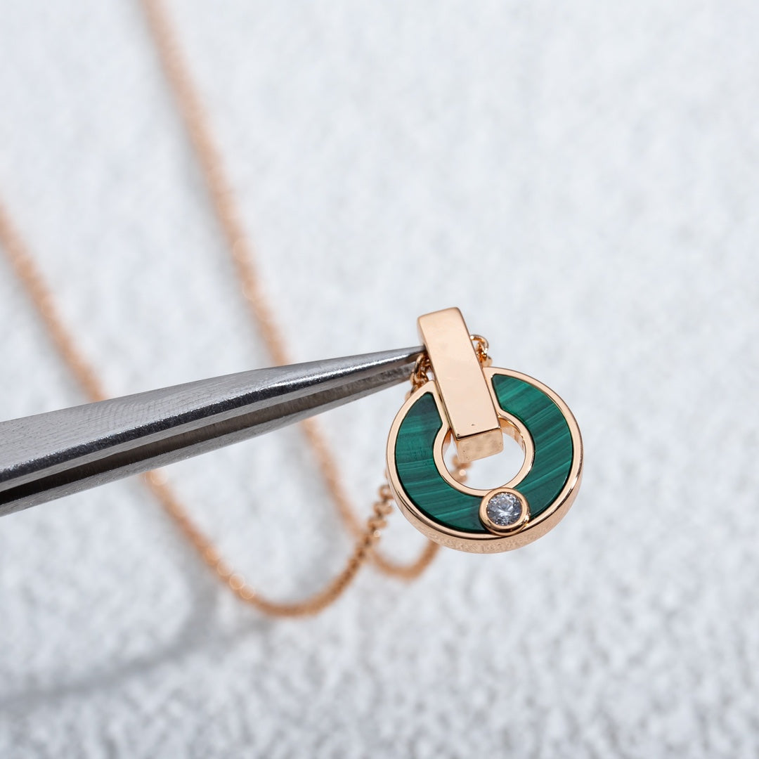 [Regalia Jewelry]GARI NECKLACE PINK GOLD MALACHITE