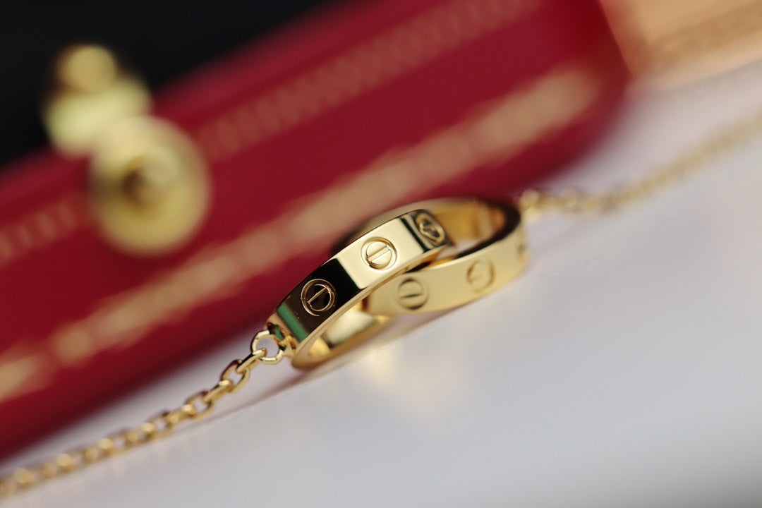 [Regalia Jewelry]LOVE NECKLACE DOUBLE RING GOLD