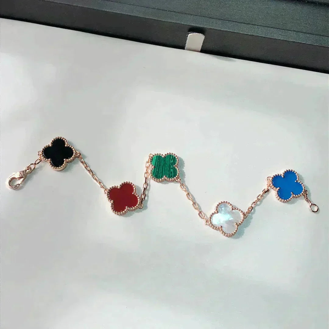 [Regalia Jewelry]CLOVER 5 MOTIFS MULTICOLOR  BRACELET