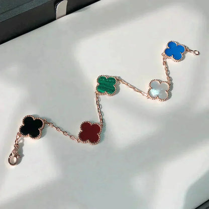 [Regalia Jewelry]CLOVER 5 MOTIFS MULTICOLOR  BRACELET