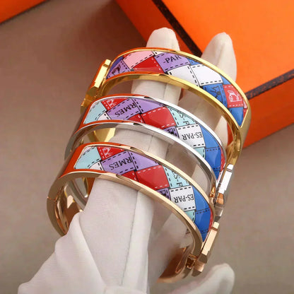 [Regalia Jewelry]H BRACELET DOTTED BORDER 12MM
