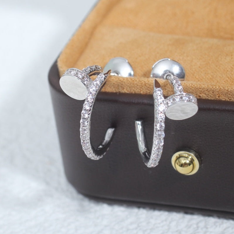[Regalia Jewelry]JUSTE EARRINGS 12.75MM SILVER DIAMOND