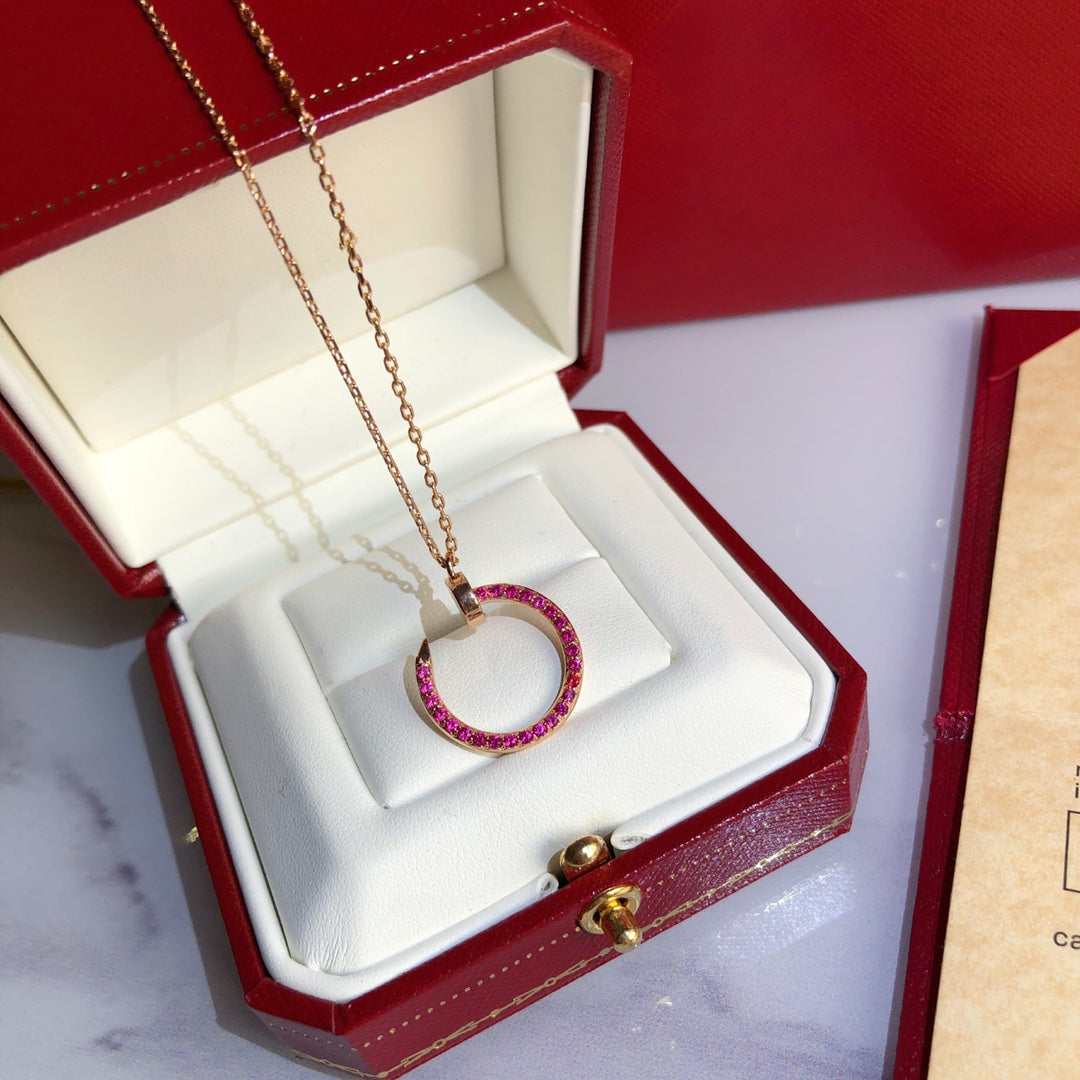 [Lumi Jewelry]JUSTE NECKLACE GOLD RED DIAMONDS