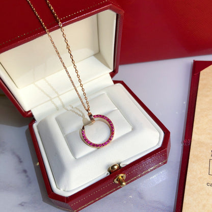 [Lumi Jewelry]JUSTE NECKLACE GOLD RED DIAMONDS