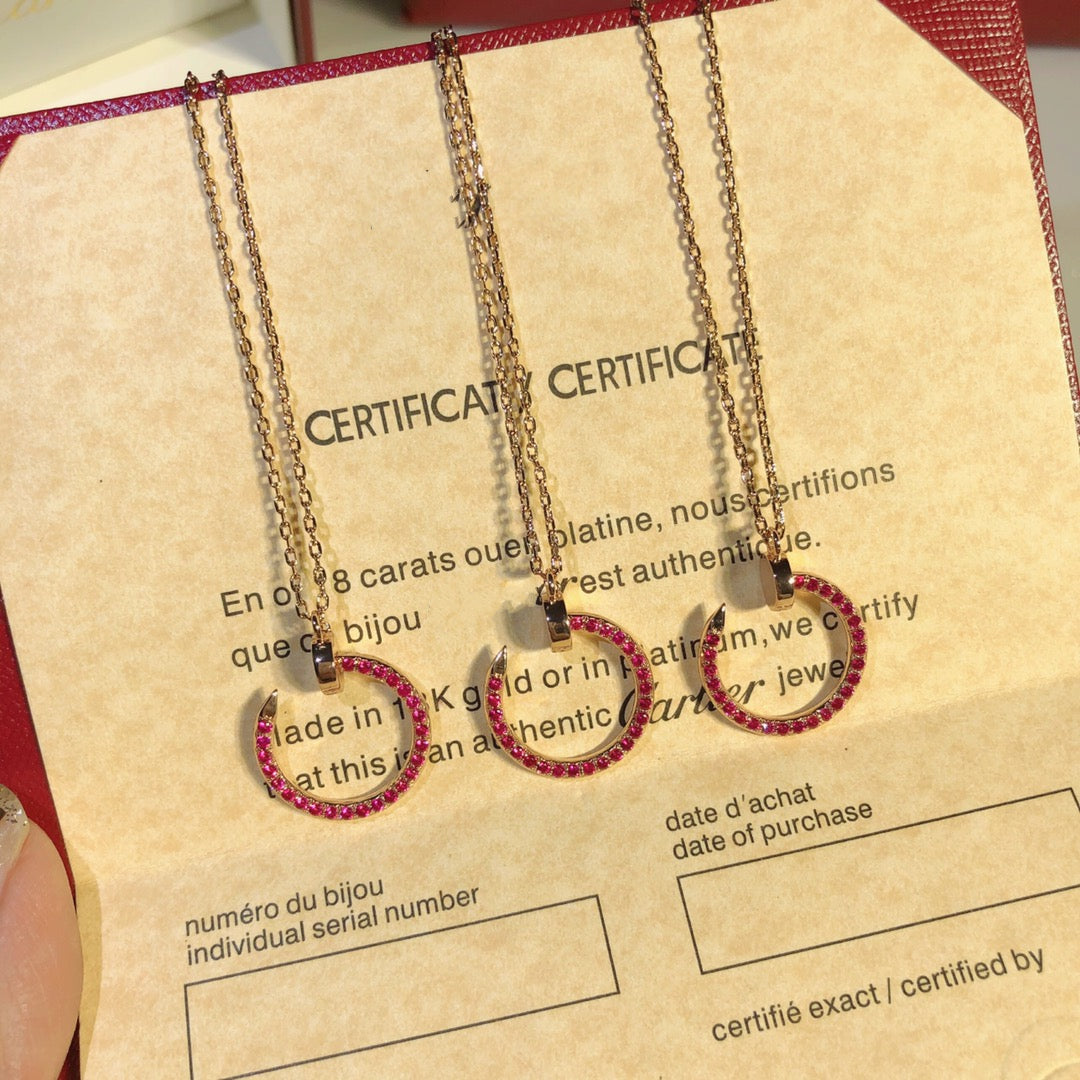[Regalia Jewelry]JUSTE NECKLACE GOLD RED DIAMONDS