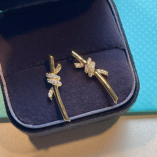 [Regalia Jewels]KNOT EARRINGS GOLD DIAMOND