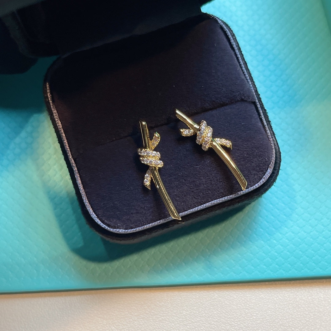 [Regalia Jewels]KNOT EARRINGS GOLD DIAMOND