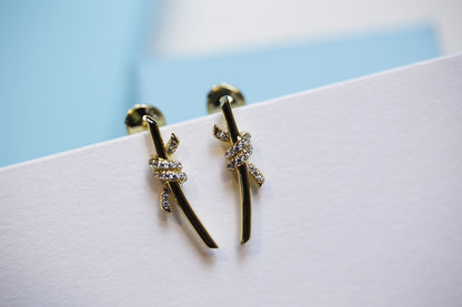 [Regalia Jewels]KNOT EARRINGS GOLD DIAMOND