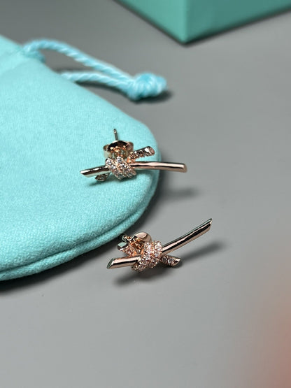 [Regalia Jewels]KNOT EARRINGS PINK GOLD DIAMOND