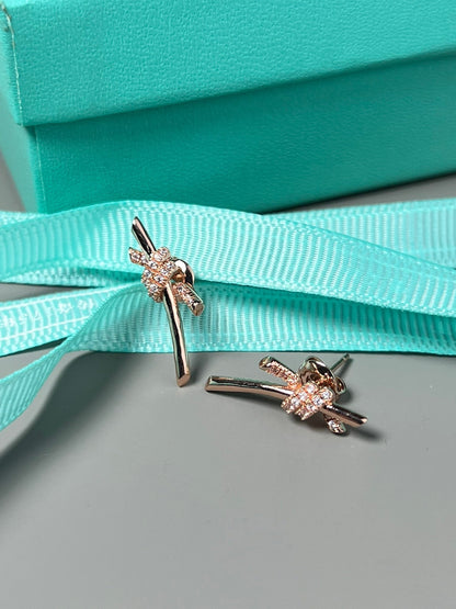 [Regalia Jewels]KNOT EARRINGS PINK GOLD DIAMOND
