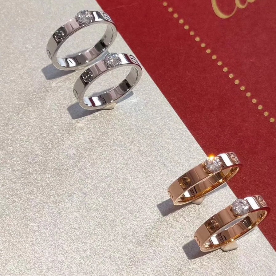 [Regalia Jewelry]LOVE RING 3.6MM 1 BIG DIAMOND