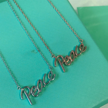 [Regalia Jewels]PEACE TEXT PEDANT NECKLACE