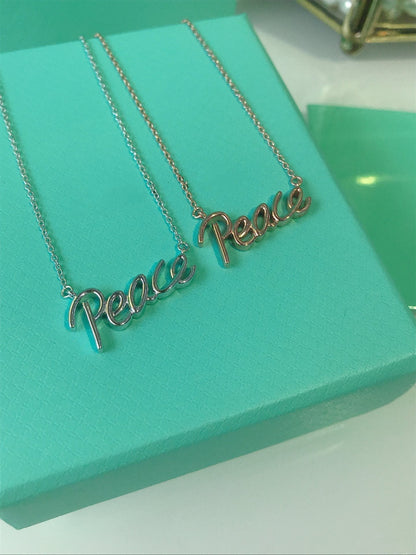 [Regalia Jewels]PEACE TEXT PEDANT NECKLACE