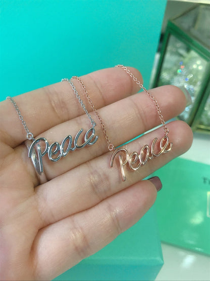 [Regalia Jewels]PEACE TEXT PEDANT NECKLACE