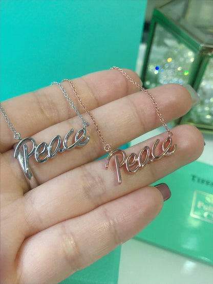 [Regalia Jewels]PEACE TEXT PEDANT NECKLACE