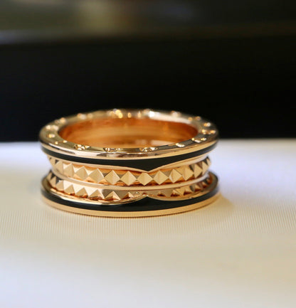 [Regalia Jewelry]ZERO 1 PINK GOLD BLACK CERAMIC RING