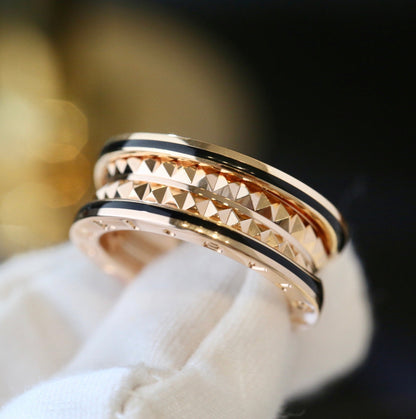[Regalia Jewelry]ZERO 1 PINK GOLD BLACK CERAMIC RING