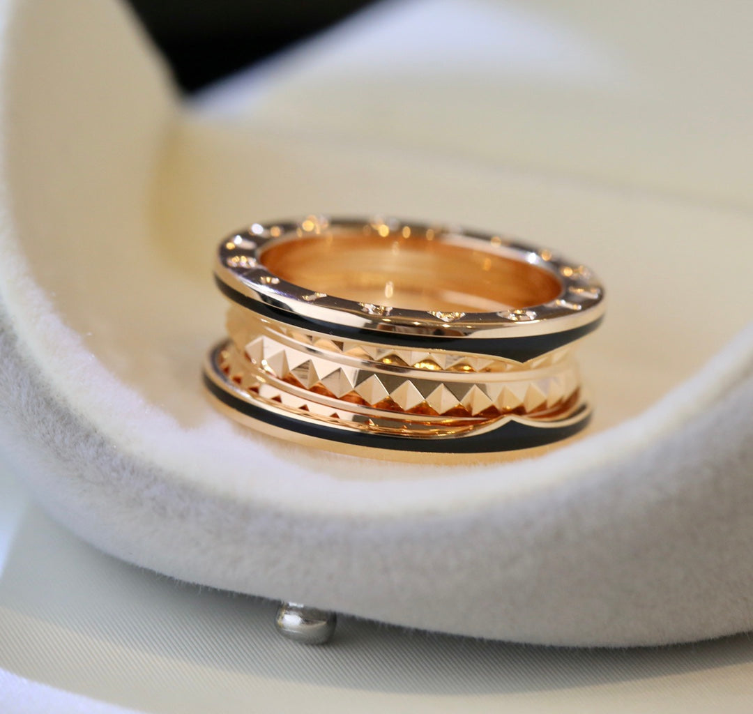 [Regalia Jewelry]ZERO 1 PINK GOLD BLACK CERAMIC RING