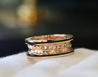 [Regalia Jewelry]ZERO 1 PINK GOLD BLACK CERAMIC RING