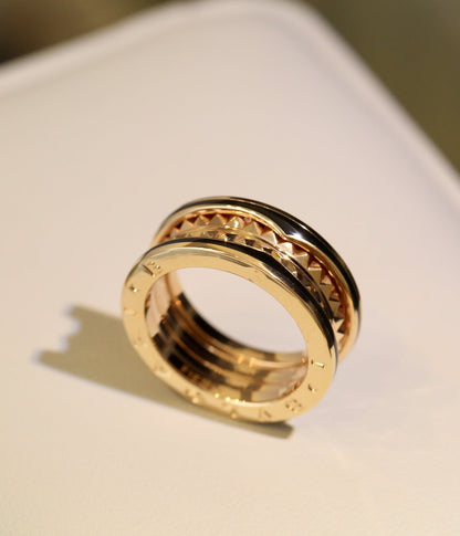 [Regalia Jewelry]ZERO 1 PINK GOLD BLACK CERAMIC RING