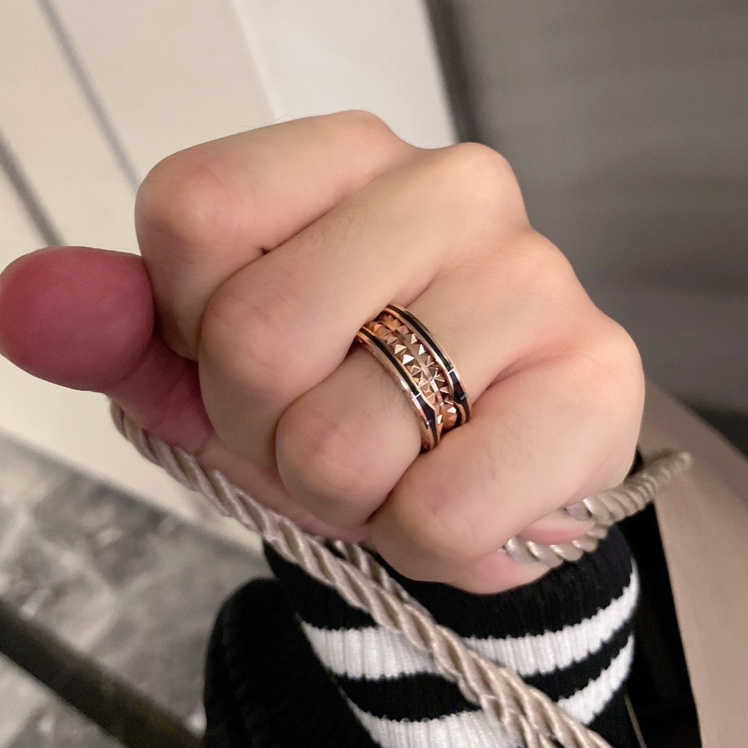 [Regalia Jewelry]ZERO 1 PINK GOLD BLACK CERAMIC RING