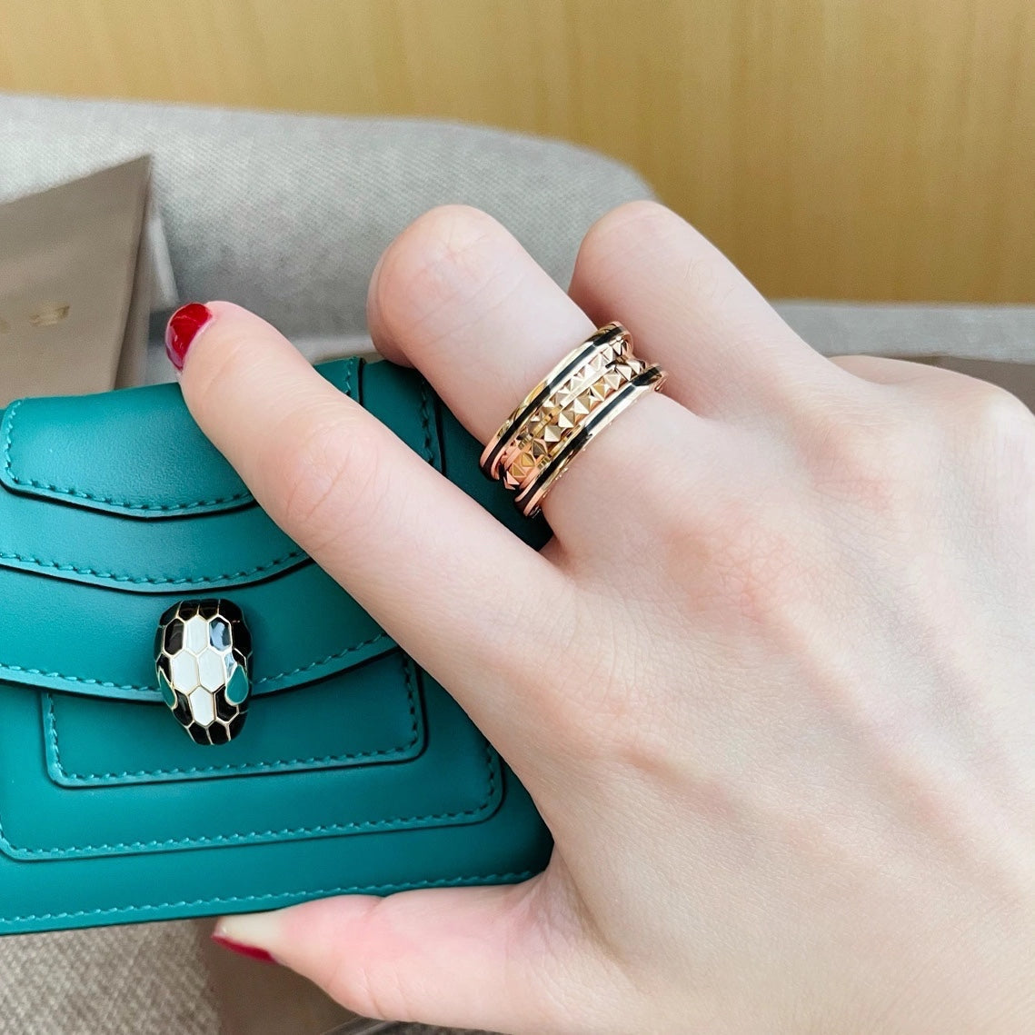 [Regalia Jewelry]ZERO 1 PINK GOLD BLACK CERAMIC RING