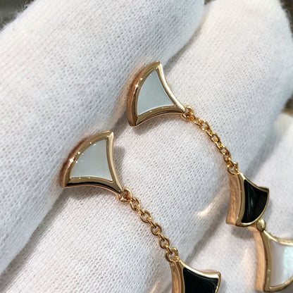 [Regalia Jewelry]DREAM EARRINGS 3 MOTIFS ONYX MOP PINK GOLD