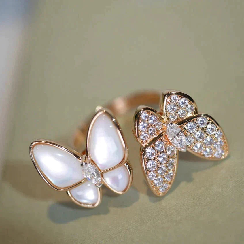 [Regalia Jewelry]TWIN BUTTERFLY DIAMOND MOP RING