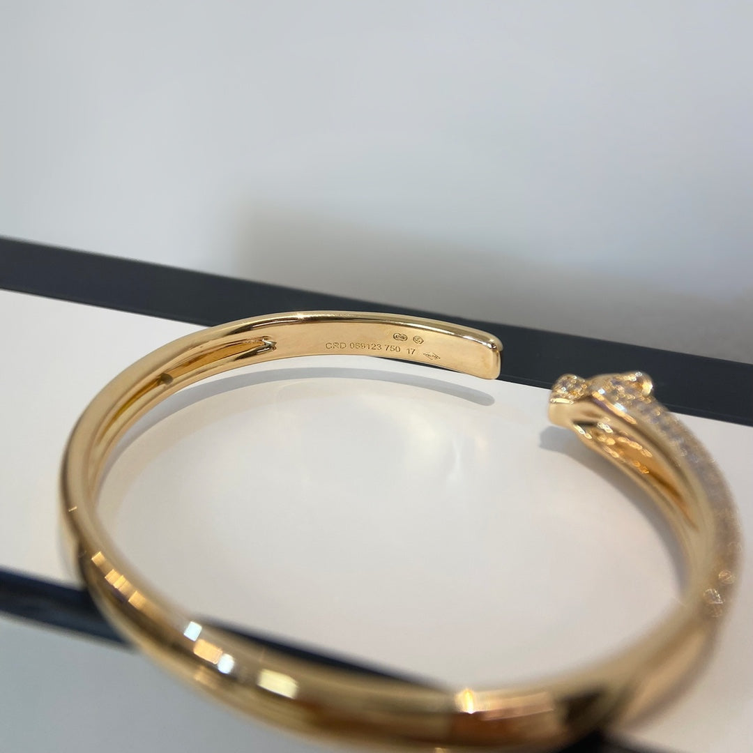 [Regalia Jewelry]PANTHERE GOLD DIAMOND OPEN BRACELET