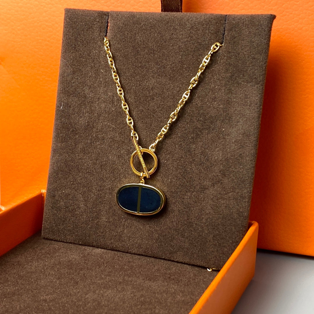 [Regalia Jewelry]CHAINE VERSO BLACK CERAMIC NECKLACE