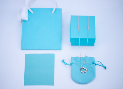[Regalia Jewels]OPEN HEART PEDANT PINK GOLD NECKLACE