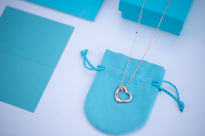 [Regalia Jewels]OPEN HEART PEDANT PINK GOLD NECKLACE