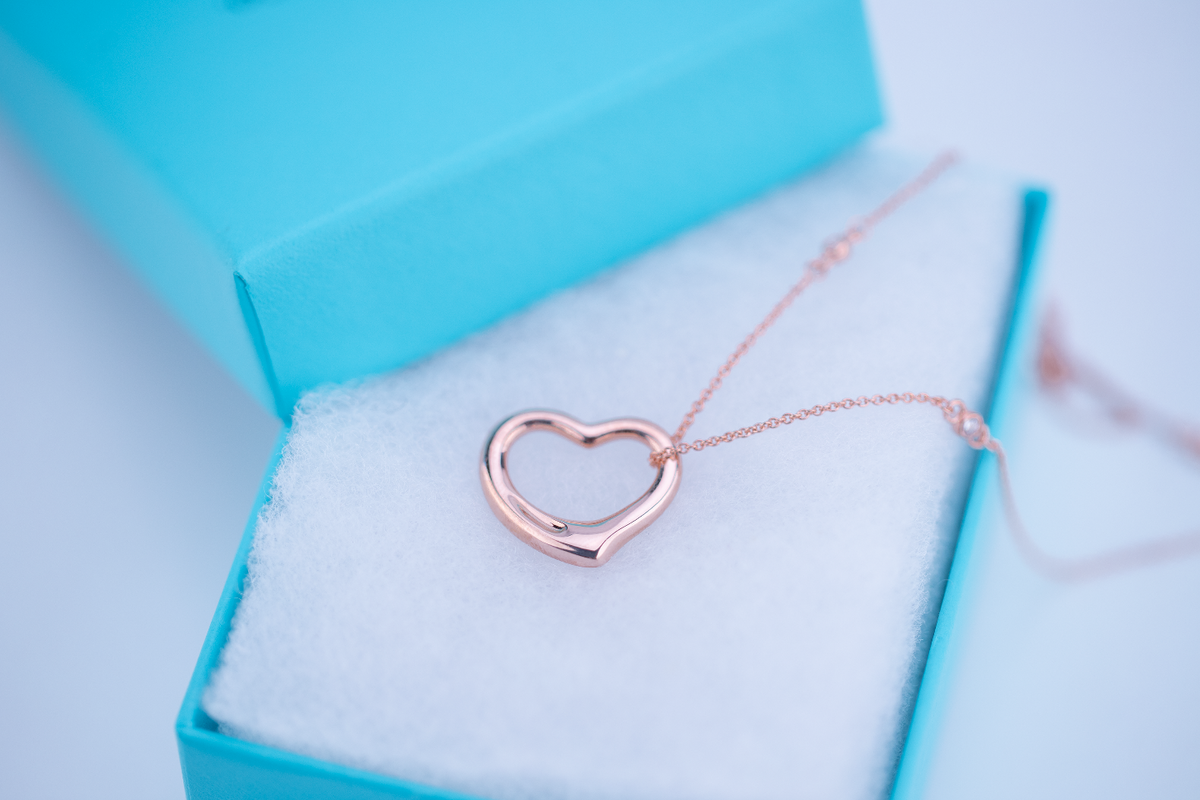 [Regalia Jewels]OPEN HEART PEDANT PINK GOLD NECKLACE