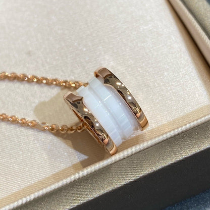 [Regalia Jewelry]ZERO 1 WHITE CERAMIC PINK GOLD NECKLACE