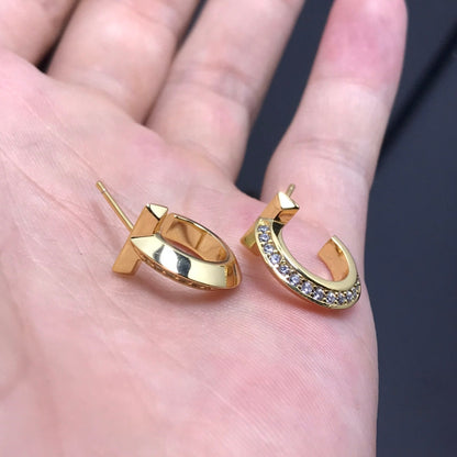[Regalia Jewels]T HOOP DIAMOND EARRINGS