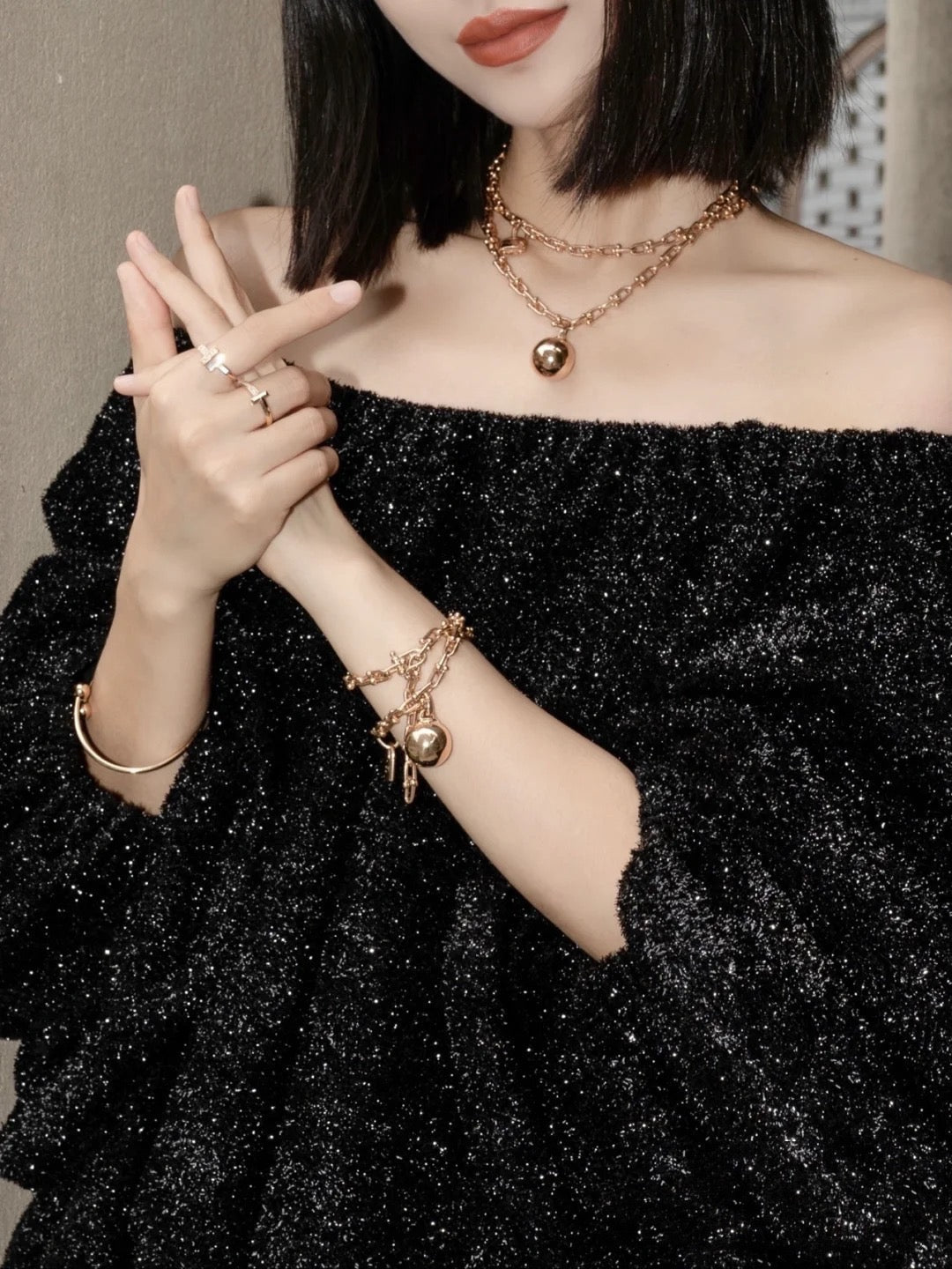 [Regalia Jewels]HARDWEAR PINK GOLD WRAP NECKLACE