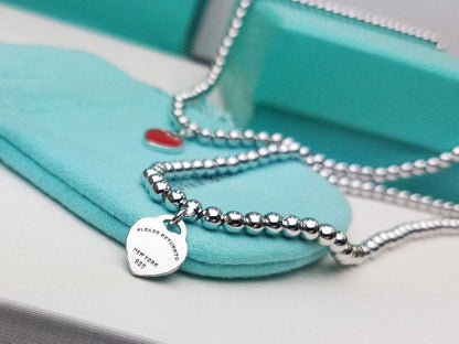 [Regalia Jewels]HEART PEDANT SILVER BALL CHAIN NECKLACE