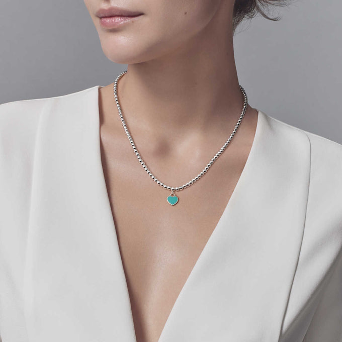 [Regalia Jewels]HEART PEDANT SILVER BALL CHAIN NECKLACE