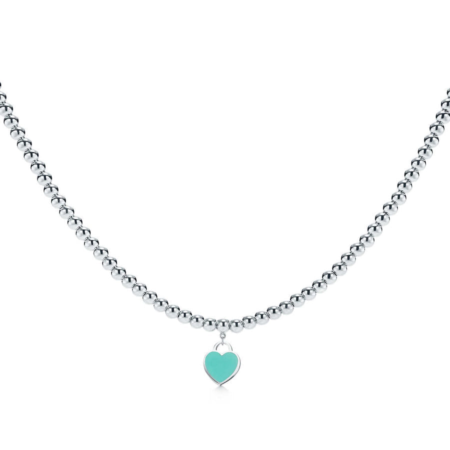 [Regalia Jewels]HEART PEDANT SILVER BALL CHAIN NECKLACE