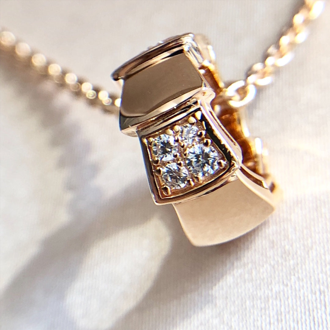[Regalia Jewelry]SERPENTI PEDANT DIAMOND PINK GOLD NECKLACE