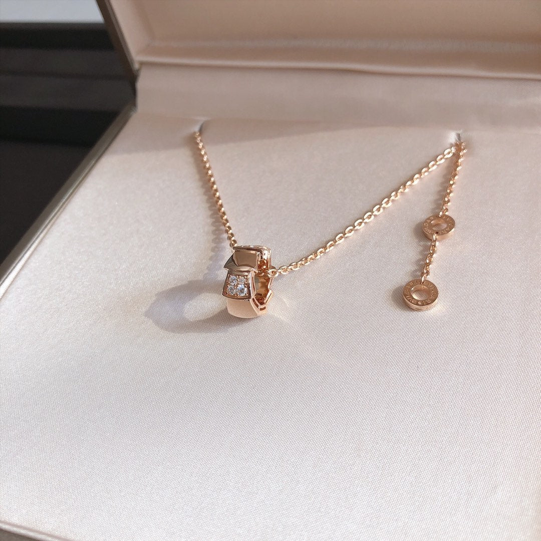 [Regalia Jewelry]SERPENTI PEDANT DIAMOND PINK GOLD NECKLACE
