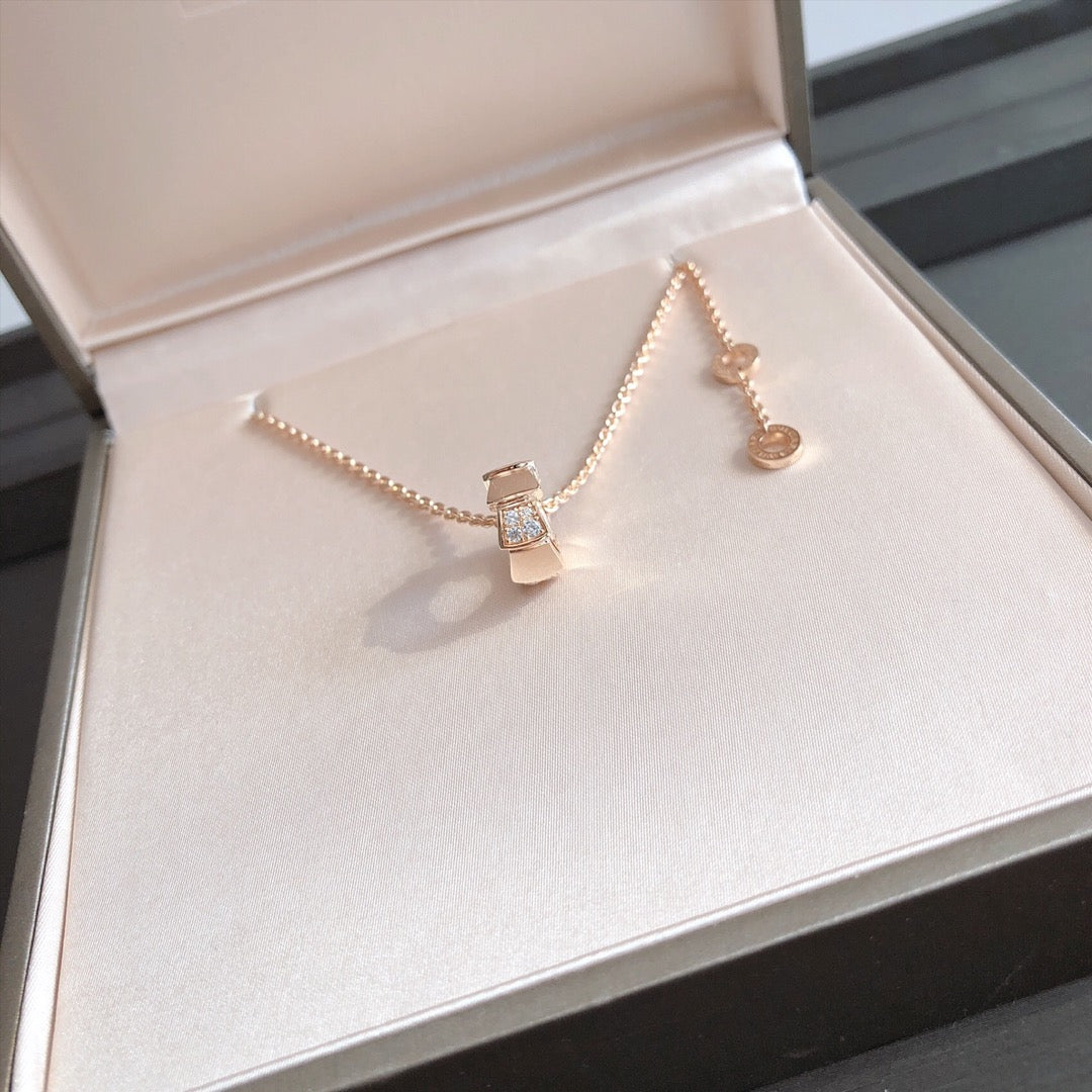 [Regalia Jewelry]SERPENTI PEDANT DIAMOND PINK GOLD NECKLACE